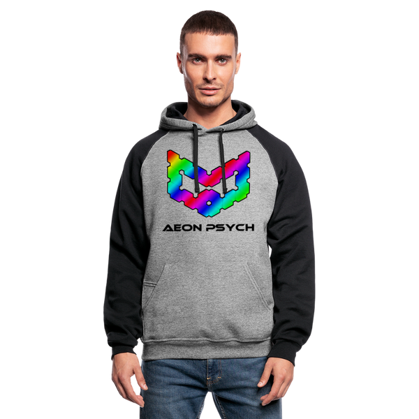 aeonpsRave - Colorblock Hoodie - heather gray/black